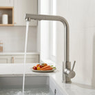 Kitchen Faucet with Pull Out Spray Head and Ceramic Valve - brushed nickel