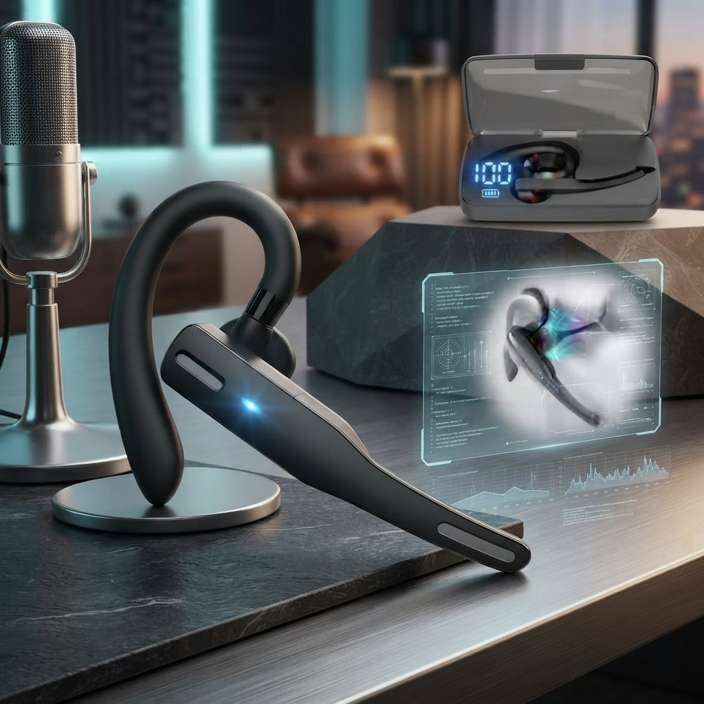 Trucker Bluetooth headset with dual microphone and noise cancelling