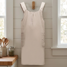 Kitchen Apron with Cross Back Straps and Pockets - beige