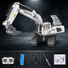 Hydraulic Excavator With Remote Control And Quick Coupler - white