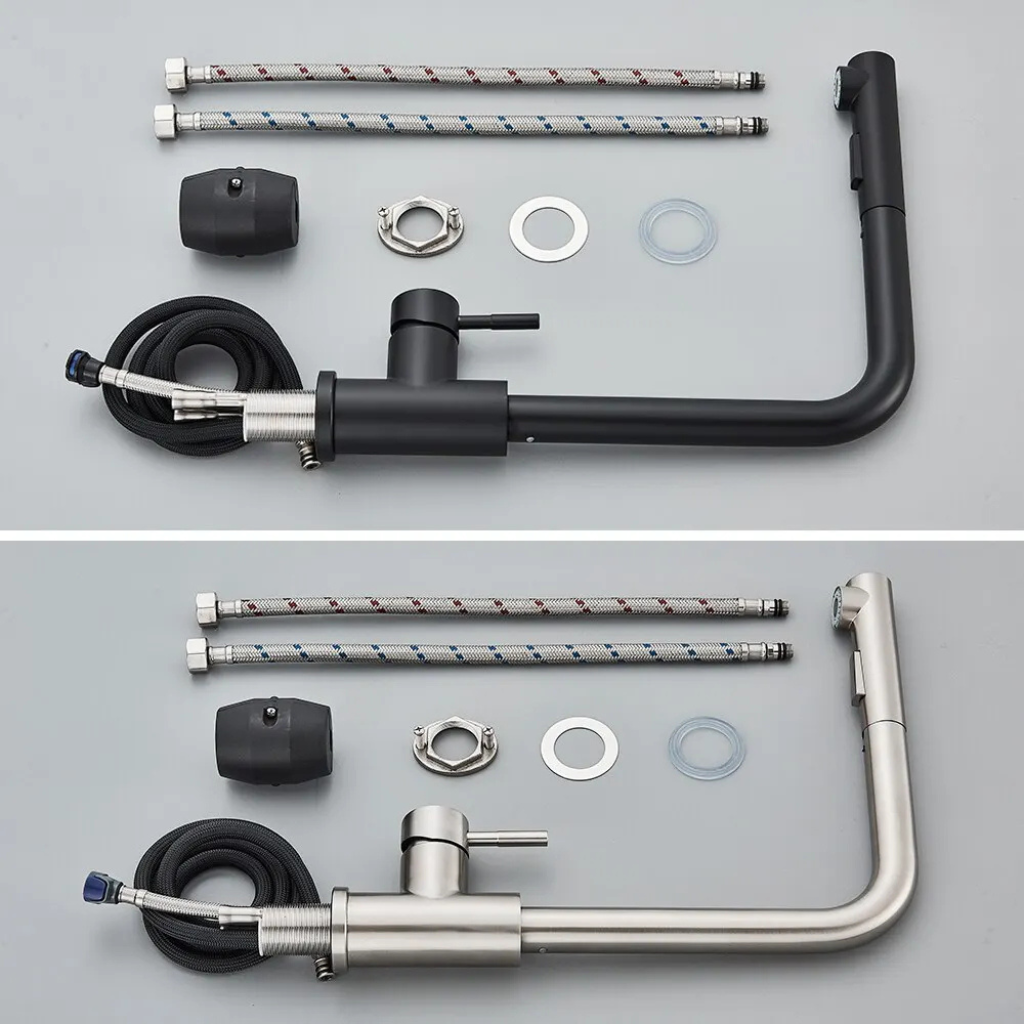 Kitchen Faucet with Pull Out Spray Head and Ceramic Valve