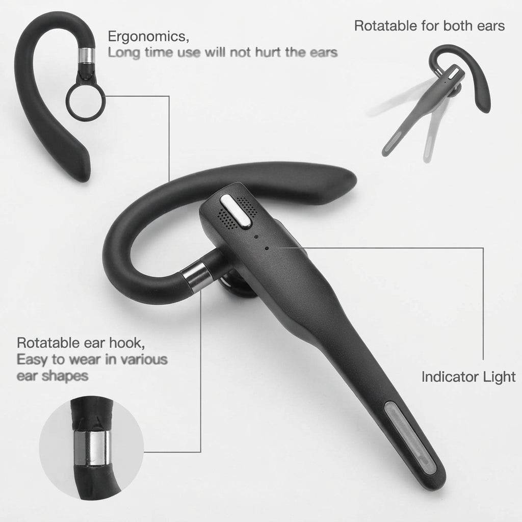 Trucker Bluetooth headset with dual microphone and noise cancelling
