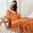 Throw Blanket Sofa Bed Cover With Floral Jacquard