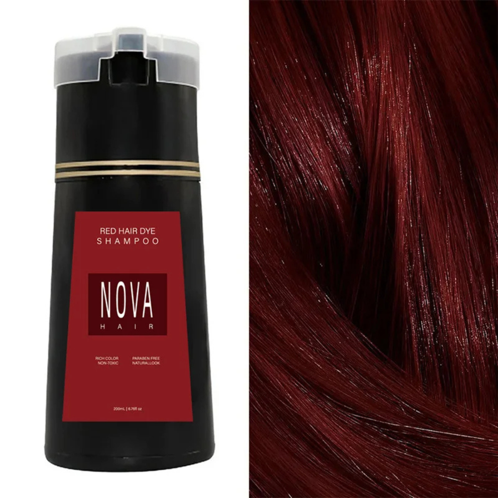 Dye shampoo for quick hair refresh and root coverage - red (200ml)