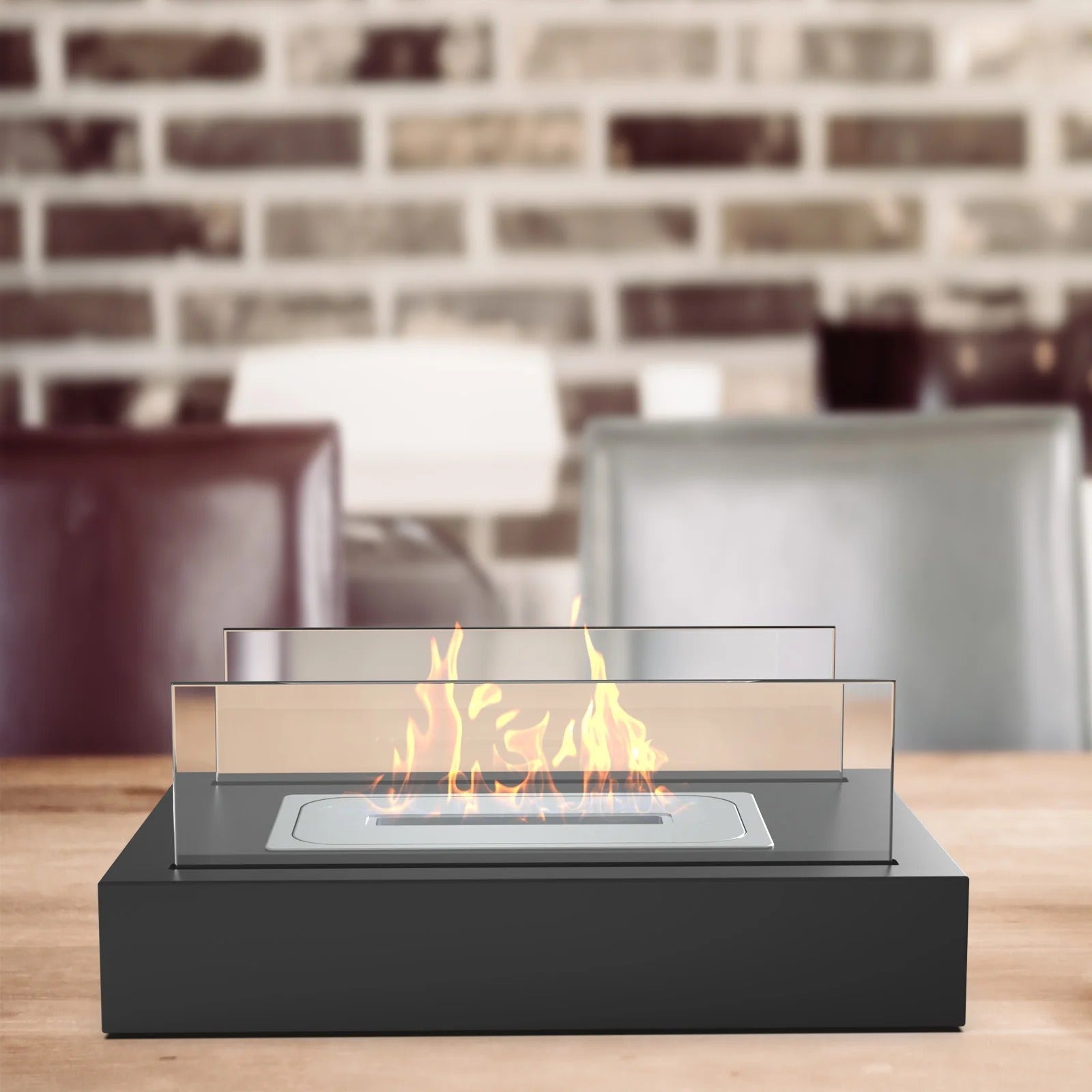 Tabletop Fire Pit With Smokeless Flames And Safety Glass