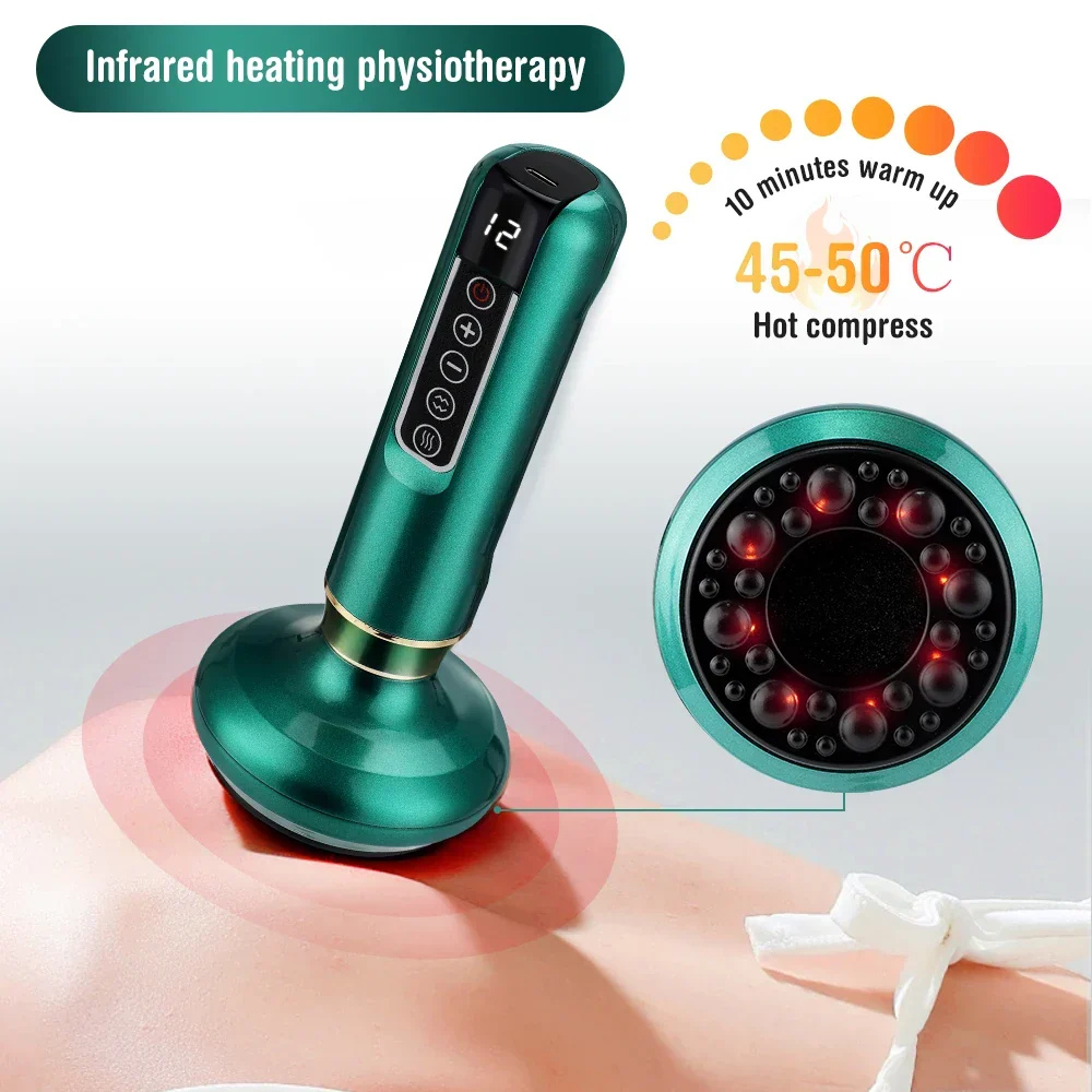 Electric cupping massager with adjustable suction and scraping
