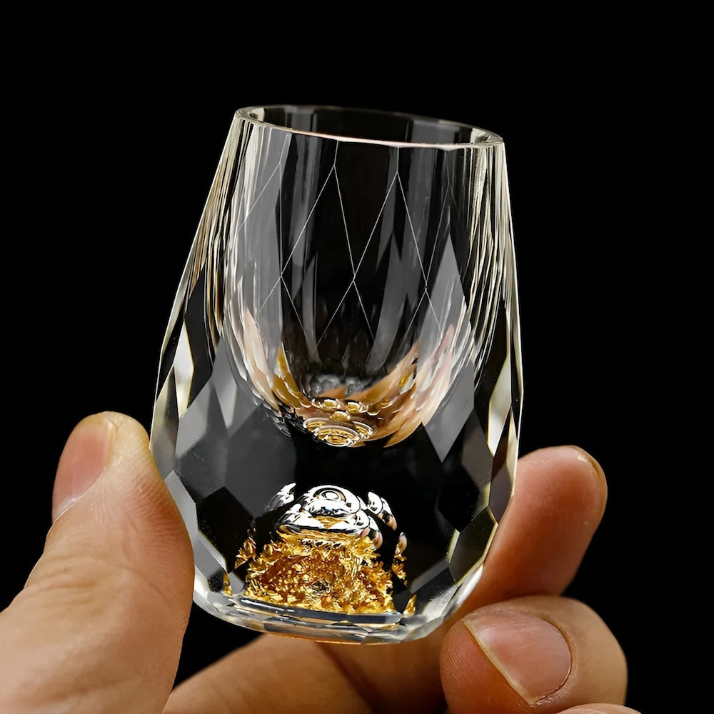 Handmade crystal whiskey glasses set of two