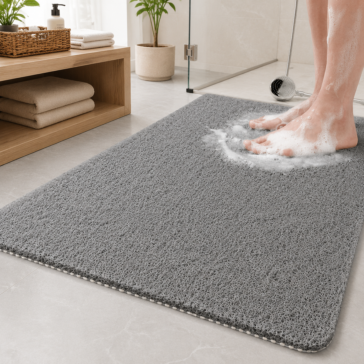 Bath Mat with Quick Dry Non Slip Drainage