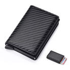 Slim card holder wallet with compact minimalist design - carbon black