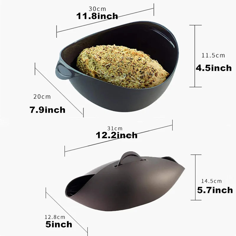 Baking mould for homemade loaves with silicone steamer lid