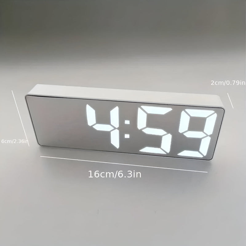 Digital Alarm Clock With Mirror Display and Snooze