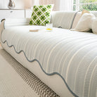Sofa Seat Cover Geometric Non Slip Summer Design - chevron mist