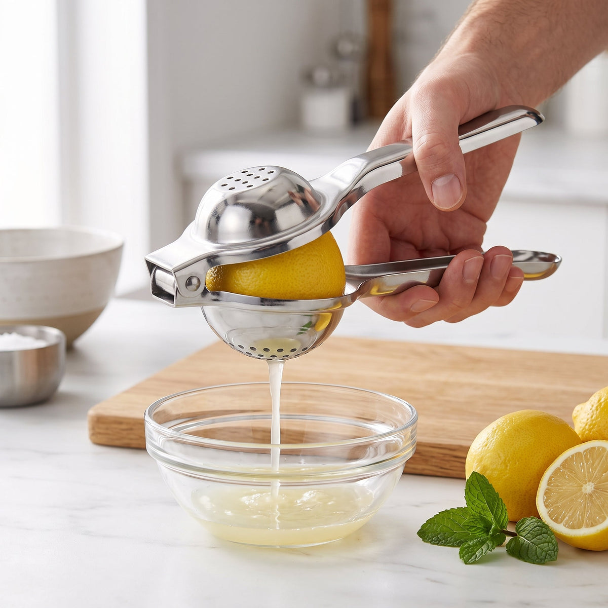 Manual Citrus Juicer With Stainless Steel Body