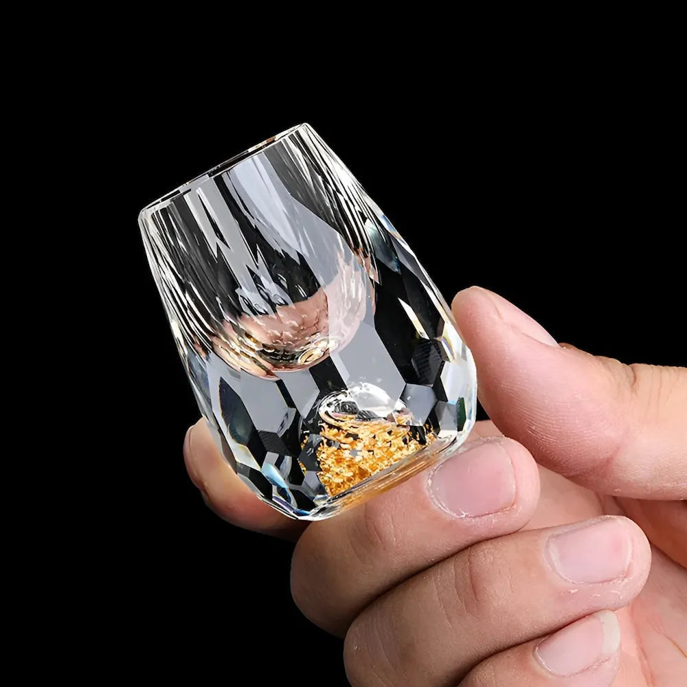 Handmade crystal whiskey glasses set of two