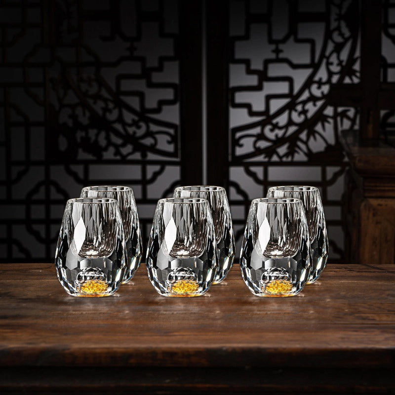 Handmade crystal whiskey glasses set of two