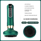 Electric cupping massager with adjustable suction and scraping - green