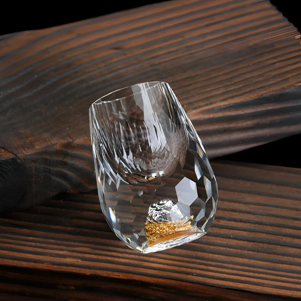 Handmade crystal whiskey glasses set of two