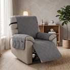 Recliner Chair Cover with Side Pockets - dark gray