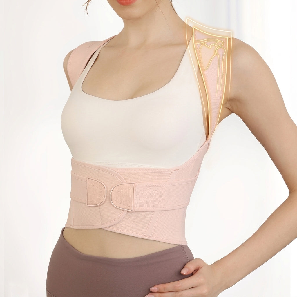 Posture Corrector with Adjustable Crossed Back Straps and Shoulder Support