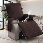 Recliner Chair Cover with Side Pockets - chocolate
