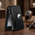 Slim Wallet Holder With RFID Blocking Card Slots - black