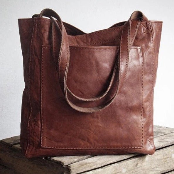 Tote Handbag In PU Leather With Zip Closure