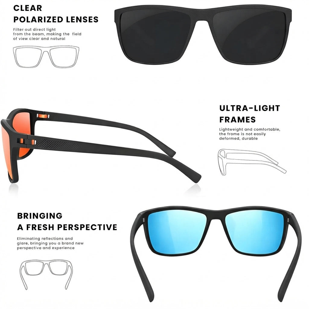 Polarised sunglasses set of three with UV400 protection