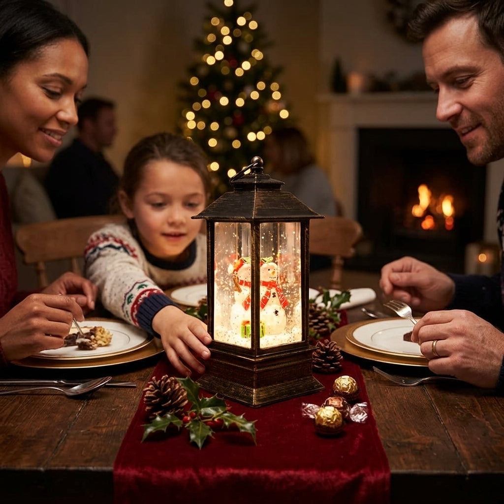 Christmas lantern with timer and battery operation