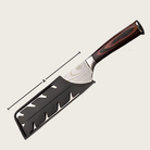 Japanese knife with Damascus steel blade and wooden handle