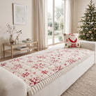 Sofa Cover with Quilted Anti Slip Christmas Design - snow white