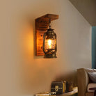 Wall sconce light with rustic lantern design