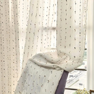 Sheer Window Curtain Panel With Geometric Pattern