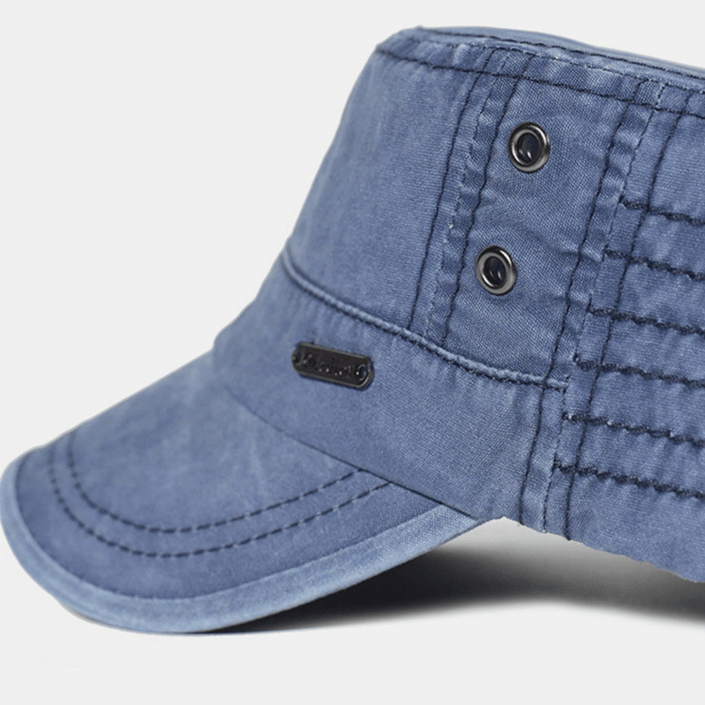 Men's cotton military cap with adjustable fit