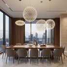 Chandelier light with orb pendants