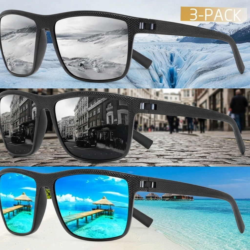 Polarised sunglasses set of three with UV400 protection