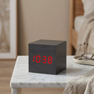 Digital Alarm Clock with LED Display and Voice Control - slate gray