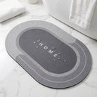Bathroom Floor Mat with Anti Slip Backing - gray