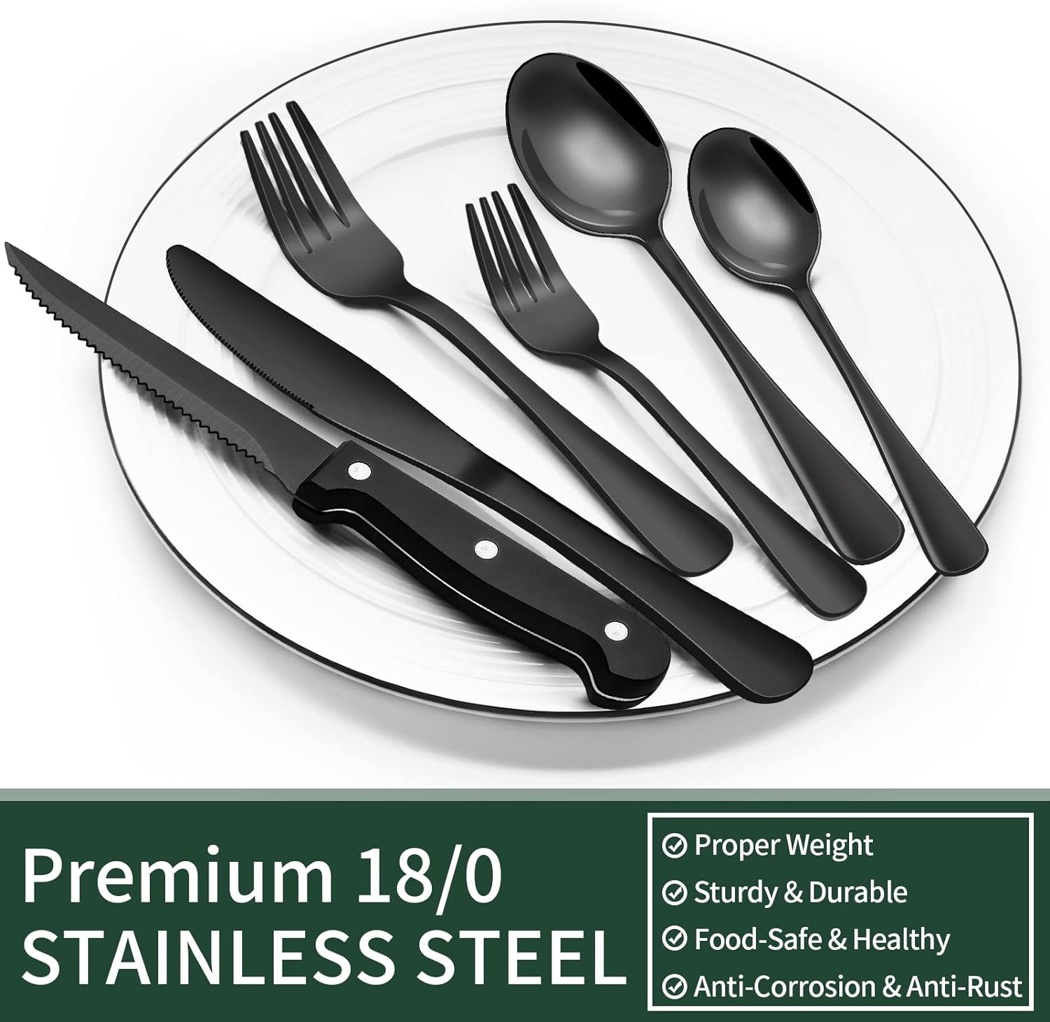 Cutlery set of 24 pieces with dishwasher safe stainless steel