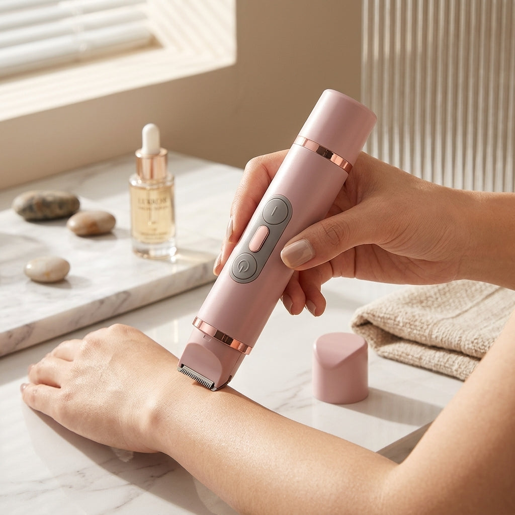 Women's cordless razor with stainless steel blades