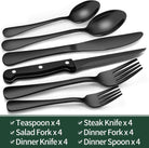 Cutlery set of 24 pieces with dishwasher safe stainless steel