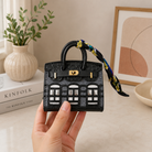 Bag Charm in Mini Handbag Design with Metal Finish - black