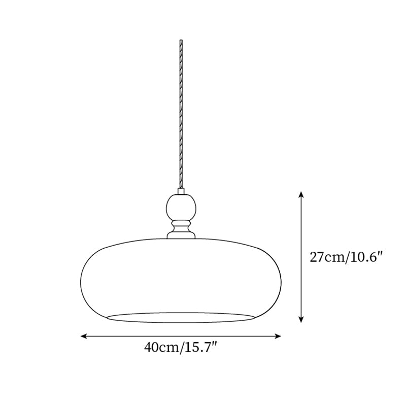 Pendant light with adjustable cord and glass shade