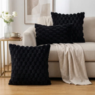 Cushion Cover with Bubble Pattern for Sofas and Beds - black
