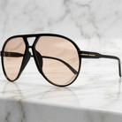 Sunglasses Oversized Square Aviator Unisex Style - black peach