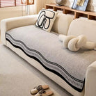 Sofa Cover With Herringbone Chenille Texture Non Slip - stone drift