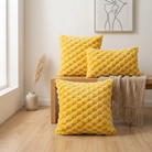 Cushion Cover with Bubble Pattern for Sofas and Beds - yellow