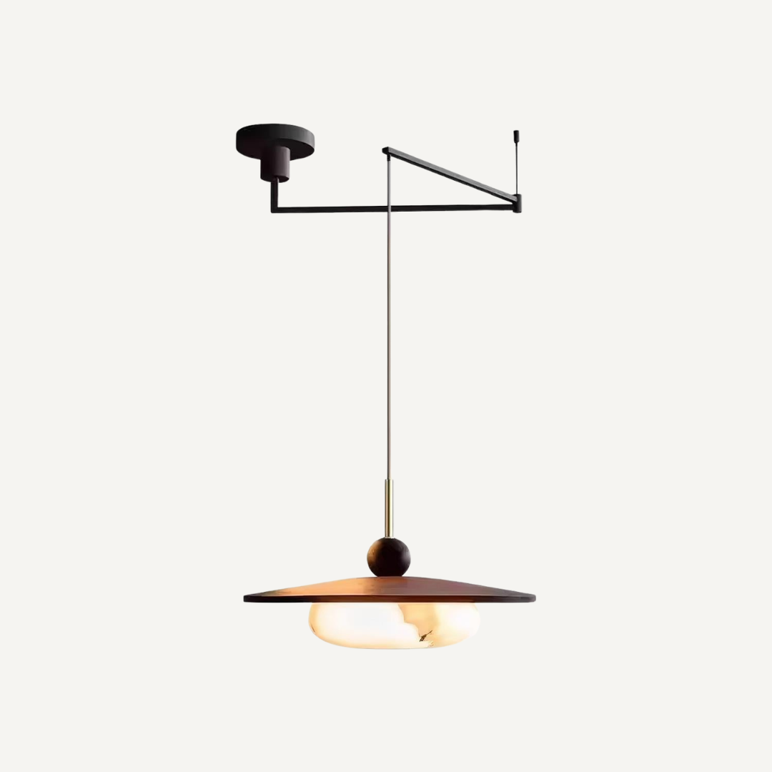 Pendant light with adjustable swing arm