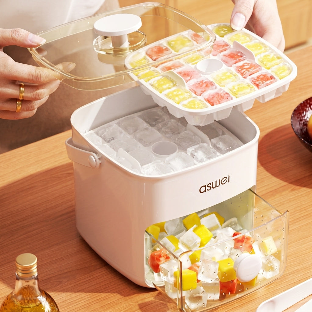Countertop ice maker with transparent viewing window