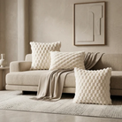 Cushion Cover with Bubble Pattern for Sofas and Beds - white