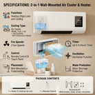 Heater Fan With Wall Mounting Bracket And Remote Control